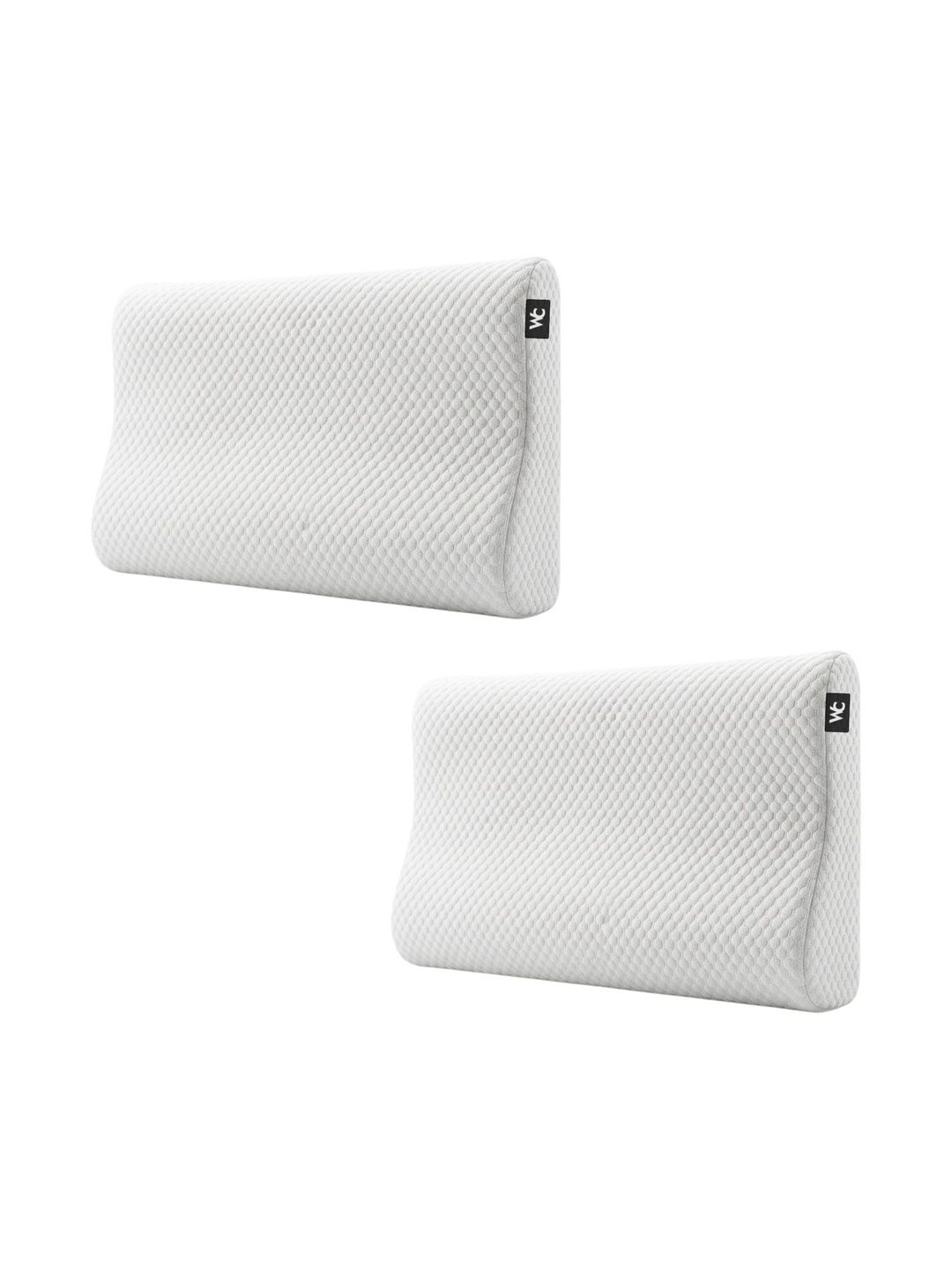 WonderCare White Set of 2 Memory Foam Filled Cotton Therapedic Pillow-image-13