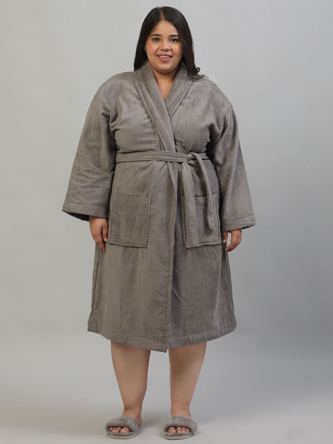 Creeva Cotton Knee Length Bath Robe and Wraps-picture-24