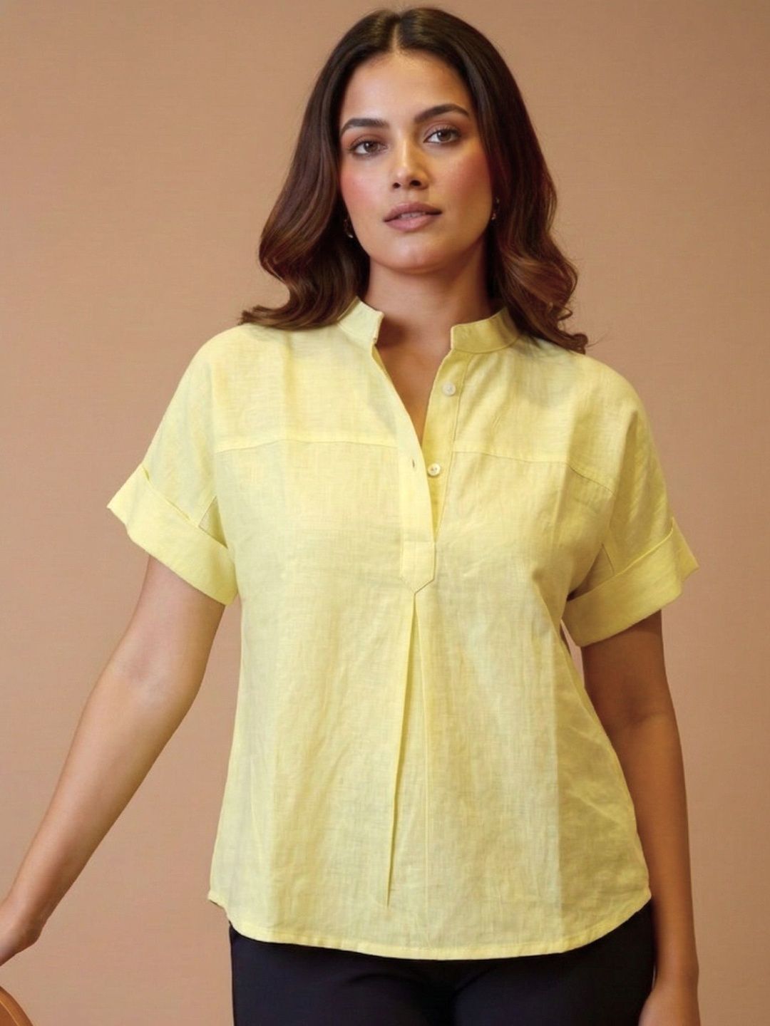 Maaesa Mandarin Collar Top-picture-29
