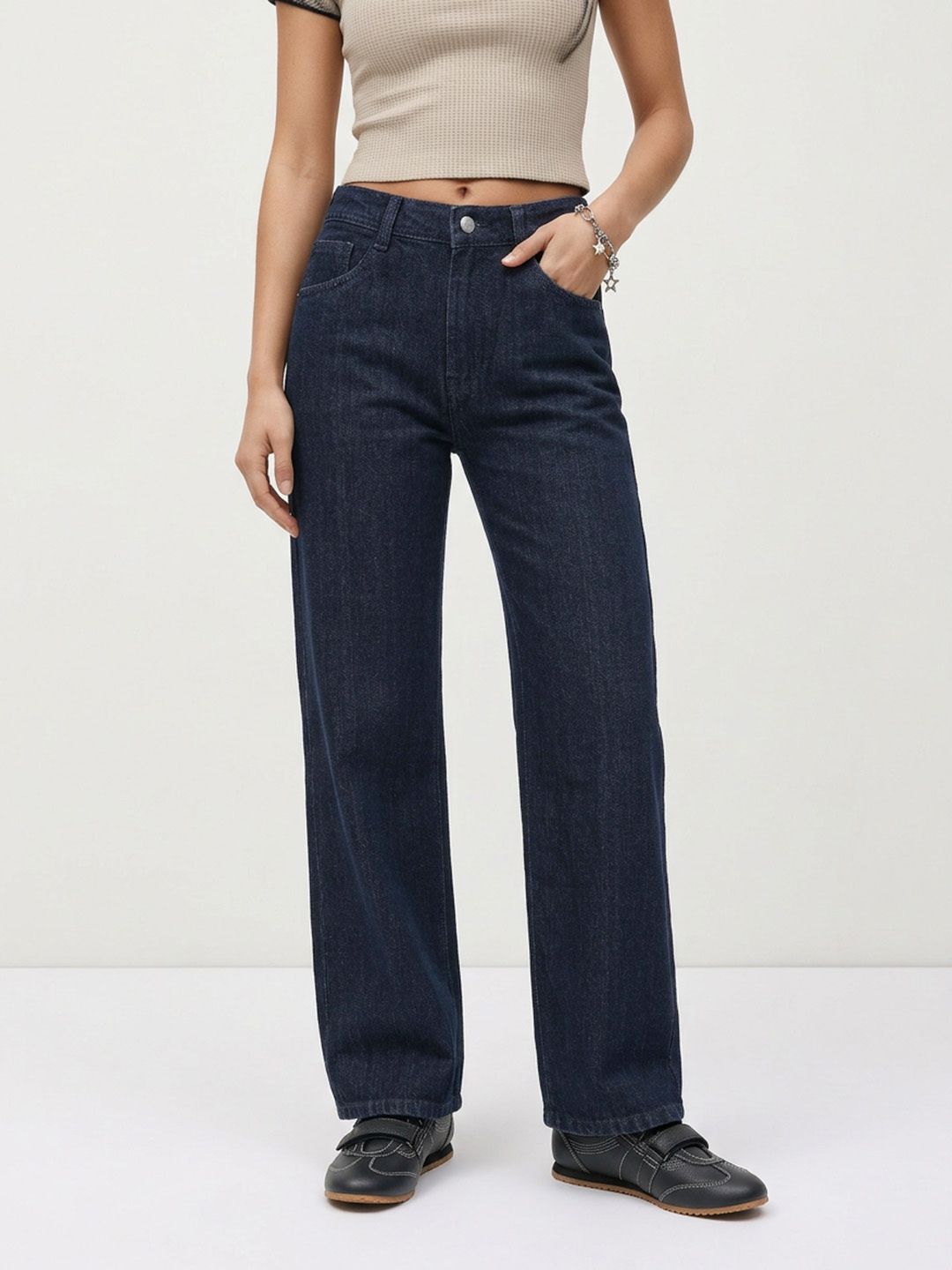 The Roadster Life Co. Women Wide Leg Mid-Rise Cotton Jeans-picture-31