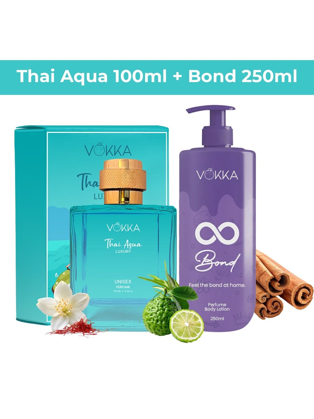 VOKKA Set Of 2 Bond Perfume Body Lotion 250 ml With Thai Aqua Perfume 100 ml-picture-23
