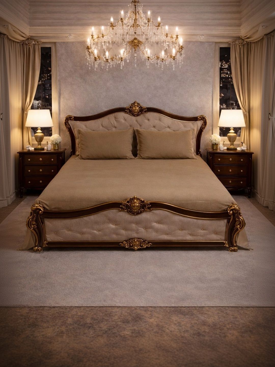 Mulberry Living Taupe 350 TC King Bedsheet with 2 Pillow Covers-image-21