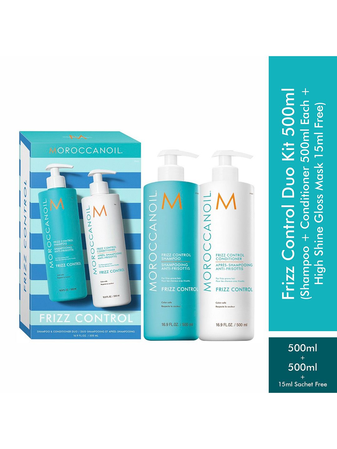 MOROCCANOIL Frizz Control Duo Kit with High Shine Mask - Shampoo 500ml & Conditioner 500ml-image-7