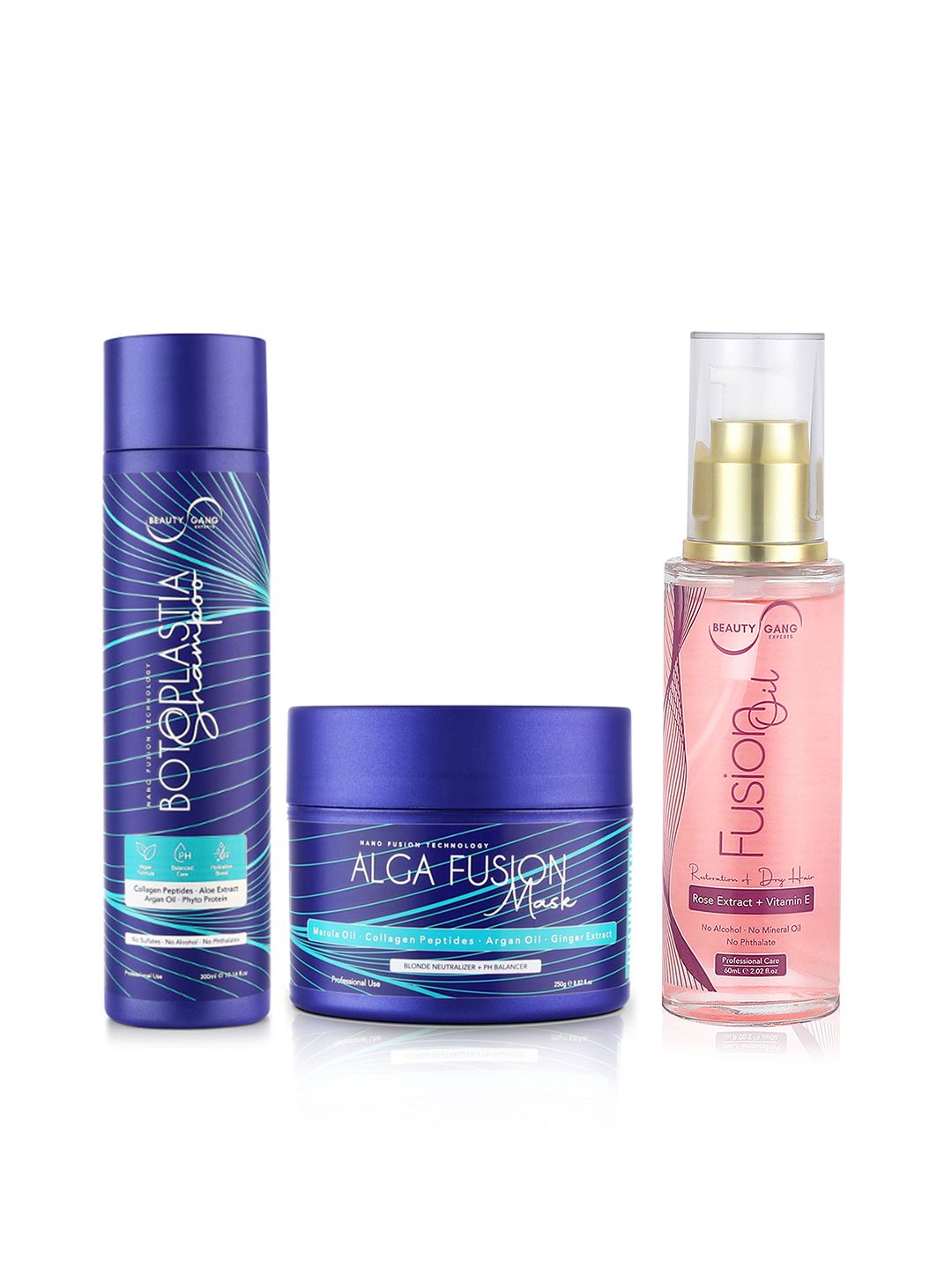 BEAUTY GANG EXPERTS Set of Botoplastia Shampoo + Alga Fusion Hair Mask + Fusion Oil-image-24