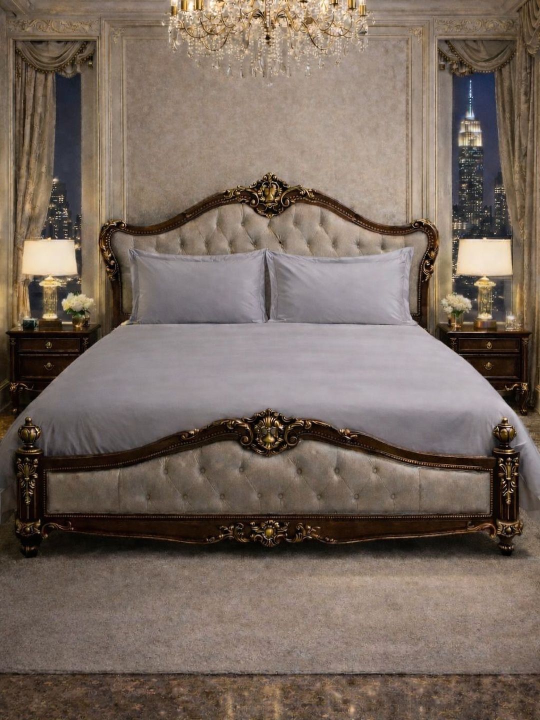 Mulberry Living Grey 350 TC King Bedsheet with 2 Pillow Covers-image-22