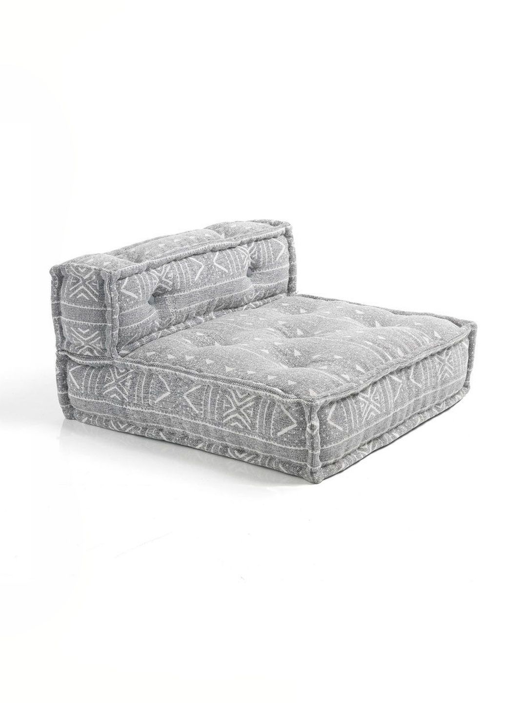 ASHEVILLE Grey & White Printed Cotton Straight Single Seater Sofa-picture-33
