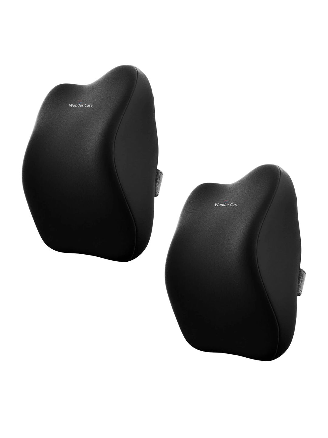 WonderCare Black Set of 2 Memory Foam Filled Cotton Travel Pillow-image-40