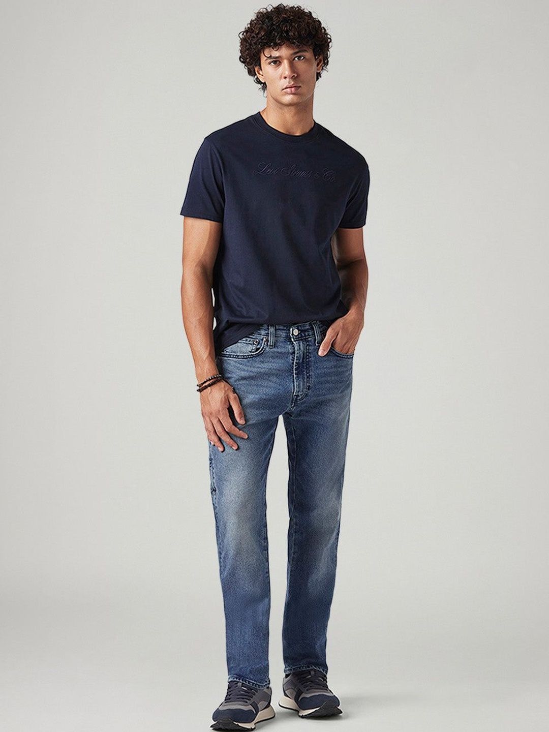 Levis Men Classic Straight Fit Mid-Rise Light Fade Stretchable Jeans-picture-16