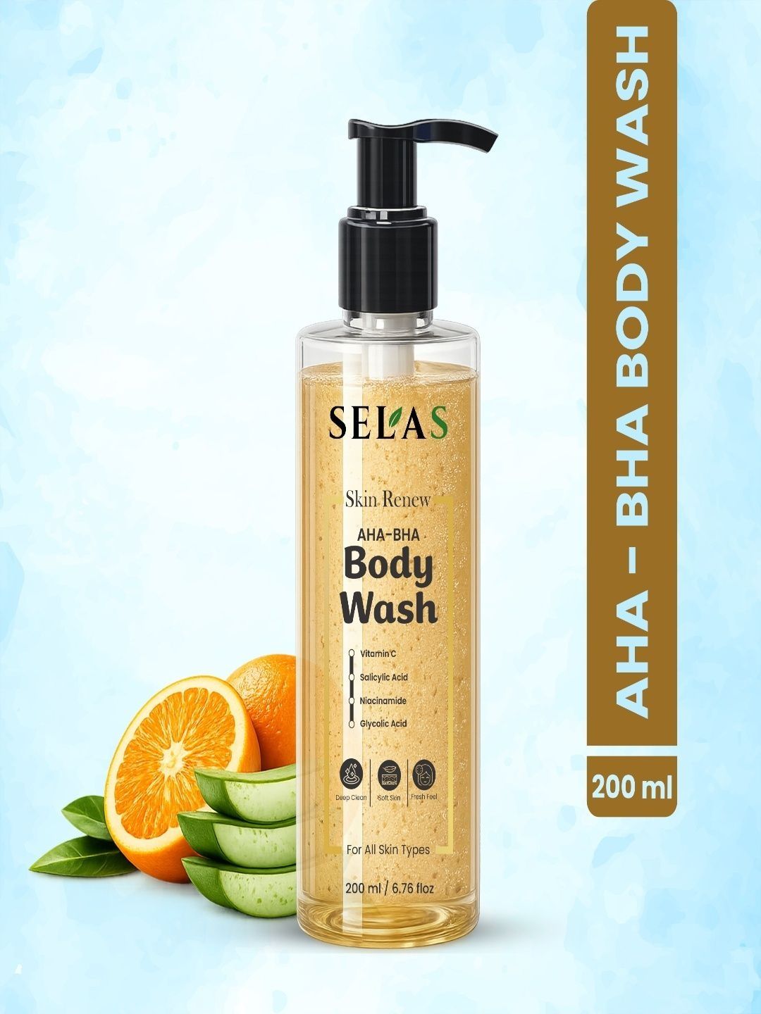 SELAS Skin Renew AHA-BHA Exfoliating Body Wash - 200 ml-image-41