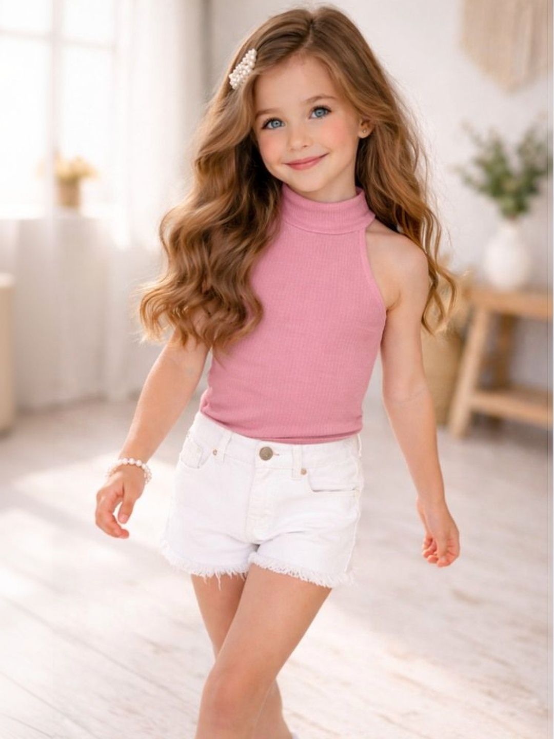 Ninas Girls Pink Cotton Blend Tops-image-48