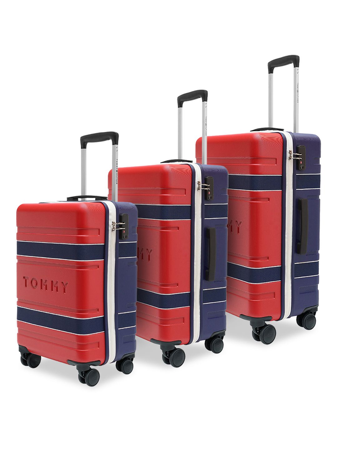 Tommy Hilfiger Set of 3 Colourblocked Padded Trolley Bag-image-10