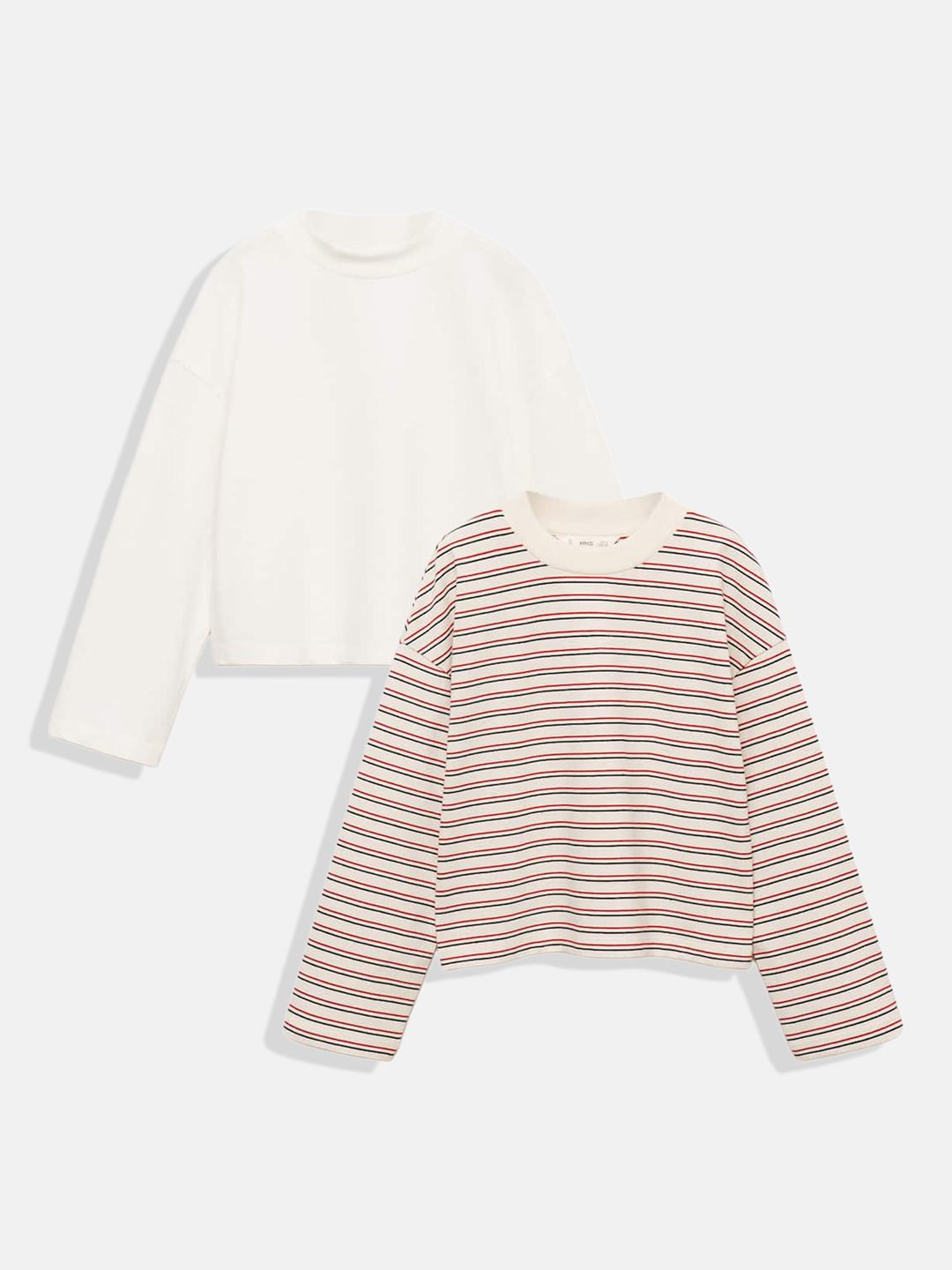 Mango Kids Girls Pack Of 2 Graphic Printed Pure Cotton T-Shirt-image-44
