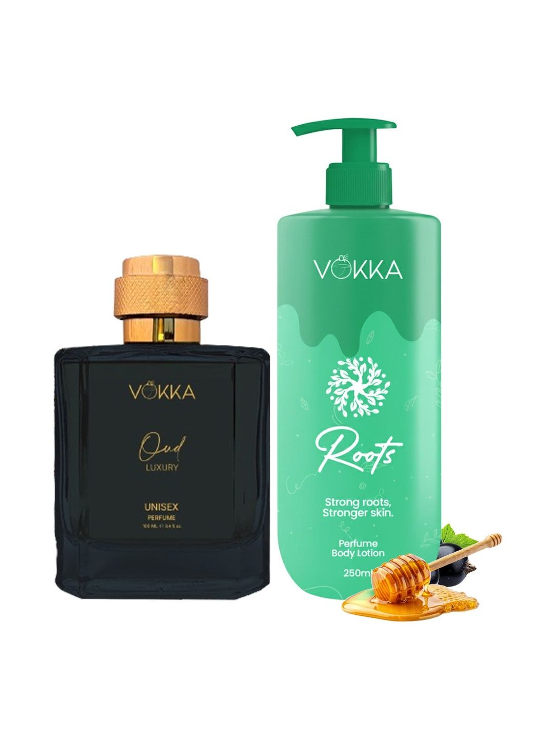 VOKKA Set Of 2 Roots Perfume Body Lotion 250 ml With Oud Perfume 100 ml-picture-51