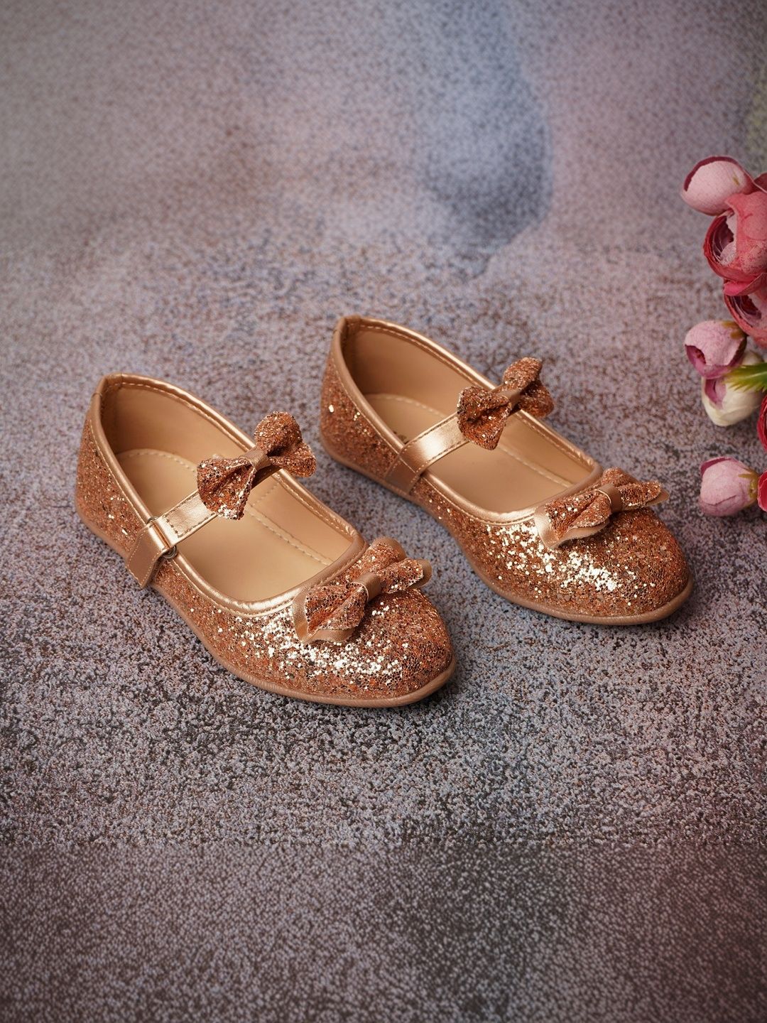 YK Girls Embellished Bow Detail Ballerinas-image-9