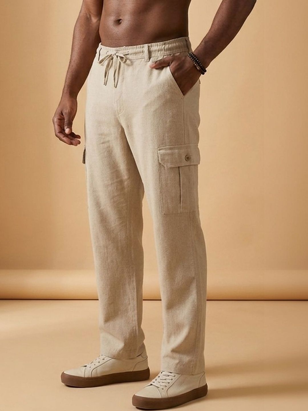 VOGAAN Men Relaxed Cargos Trousers-image-39