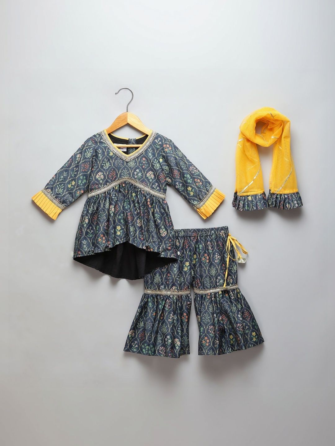 The Little Tales Girls Printed Regular Kurta with Sharara & With Dupatta-image-47