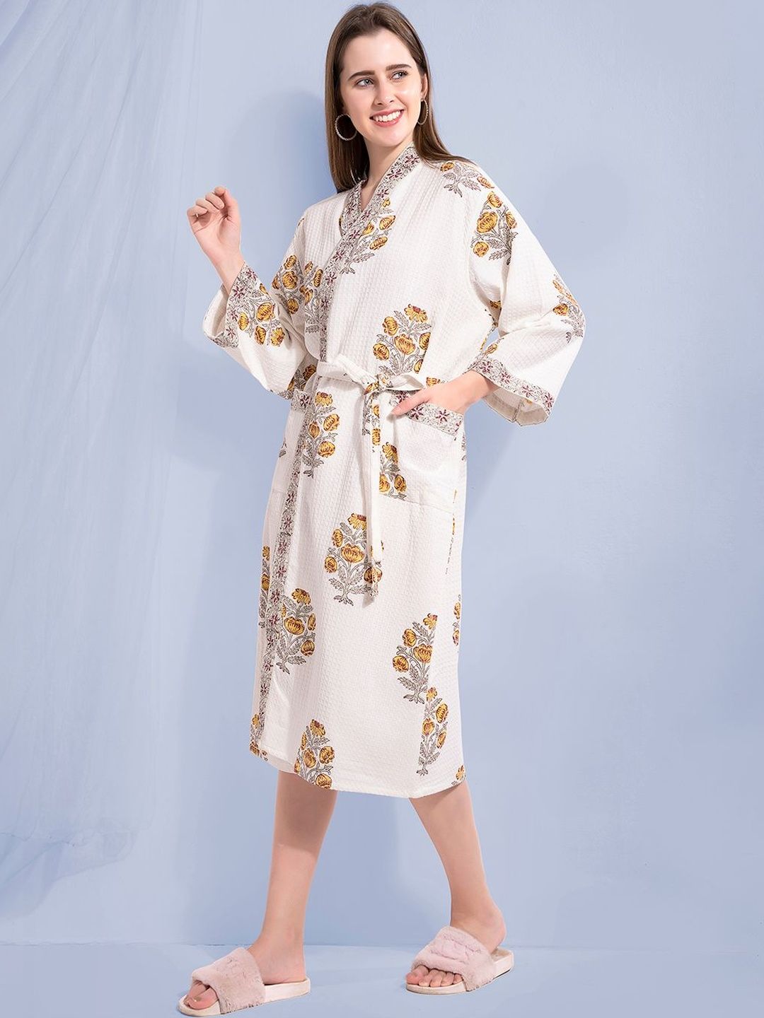 LacyLook Cotton Knee Length Bath Robe and Wraps-image-34
