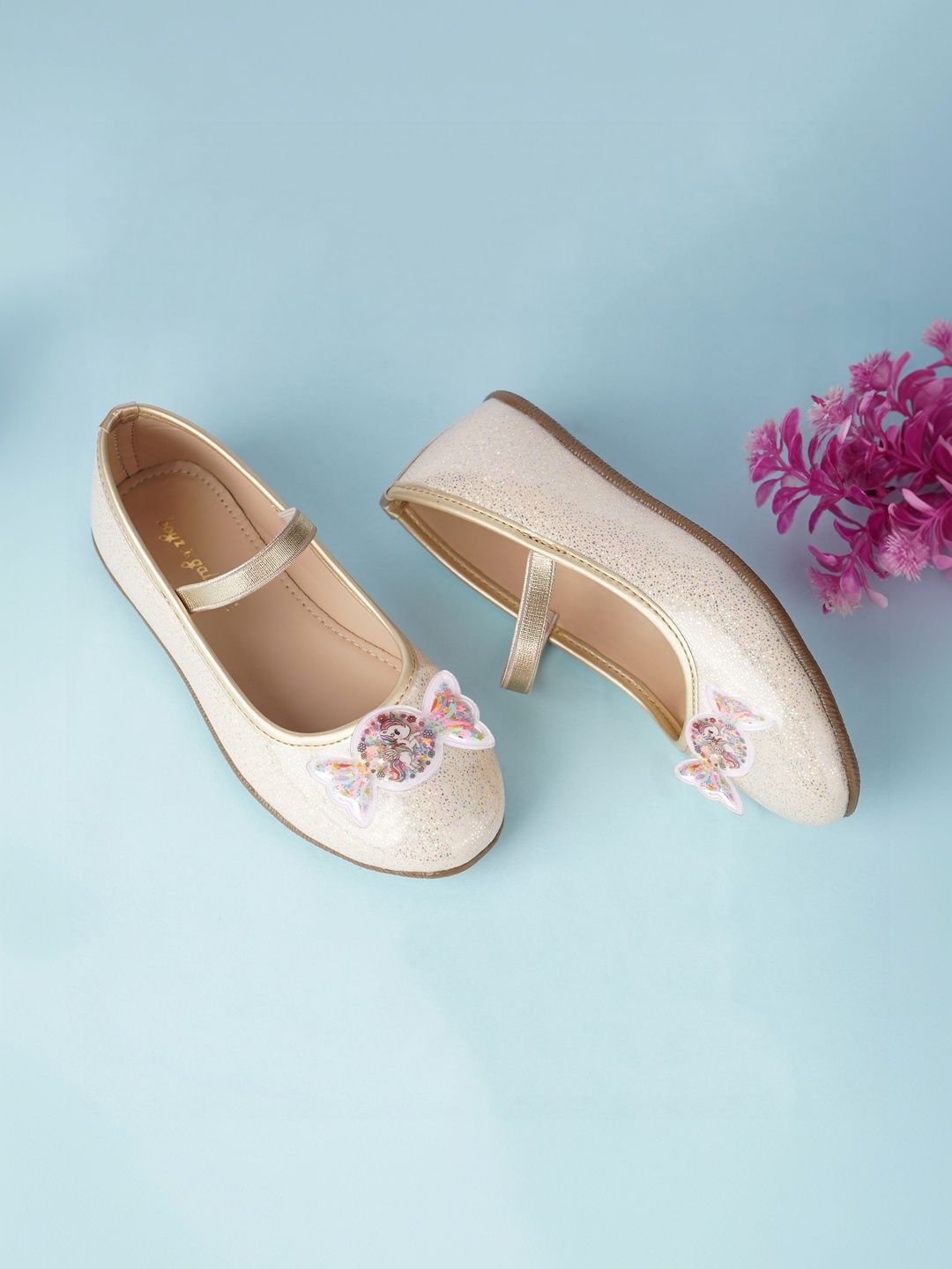 YK Girls Embellished Round Toe Ballerinas-image-13