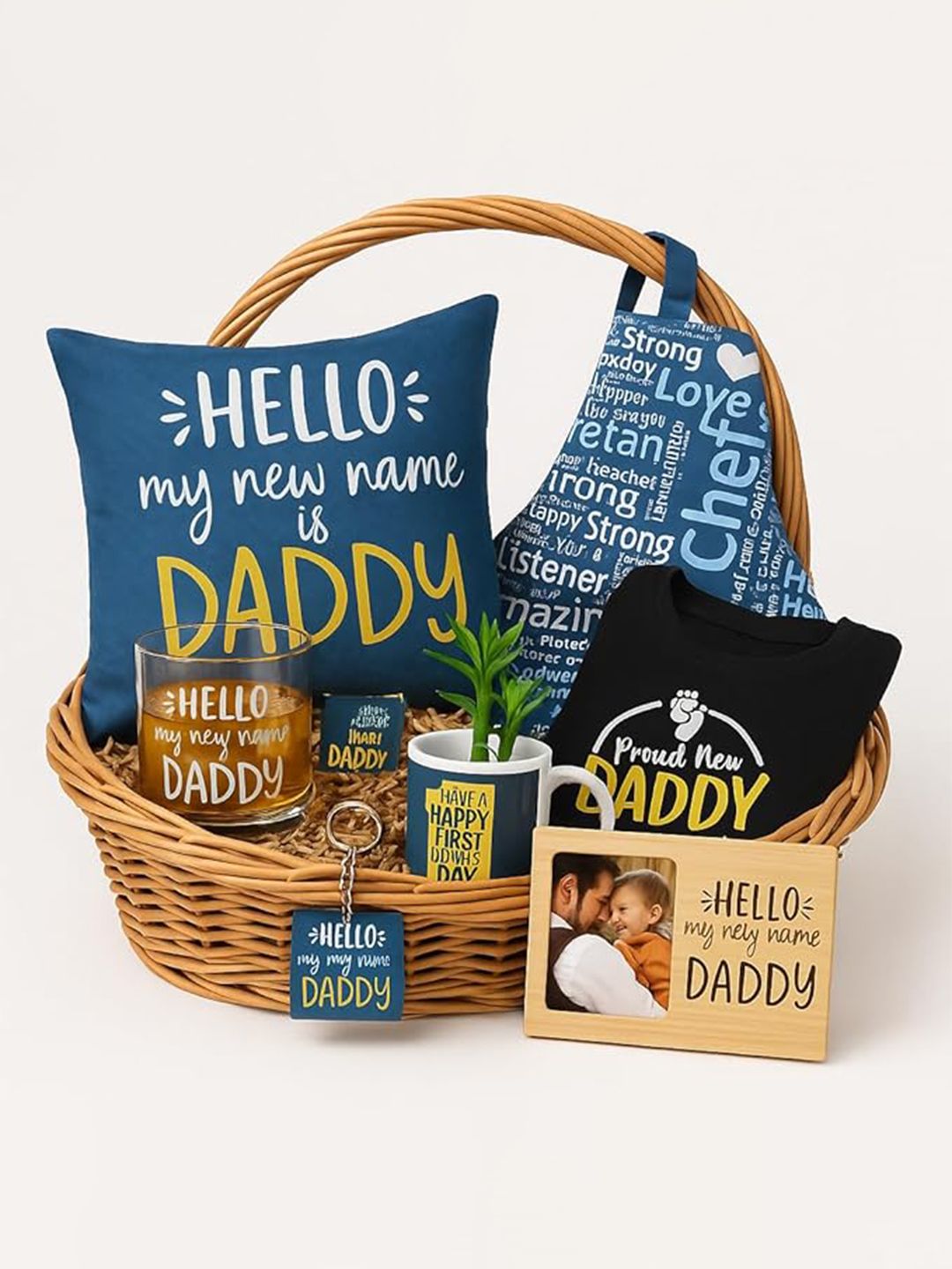 THEYAYACAFE Set Of 5 1st Father Day Gift Hamper with Cushion Mug T-Shirt Combo-picture-12