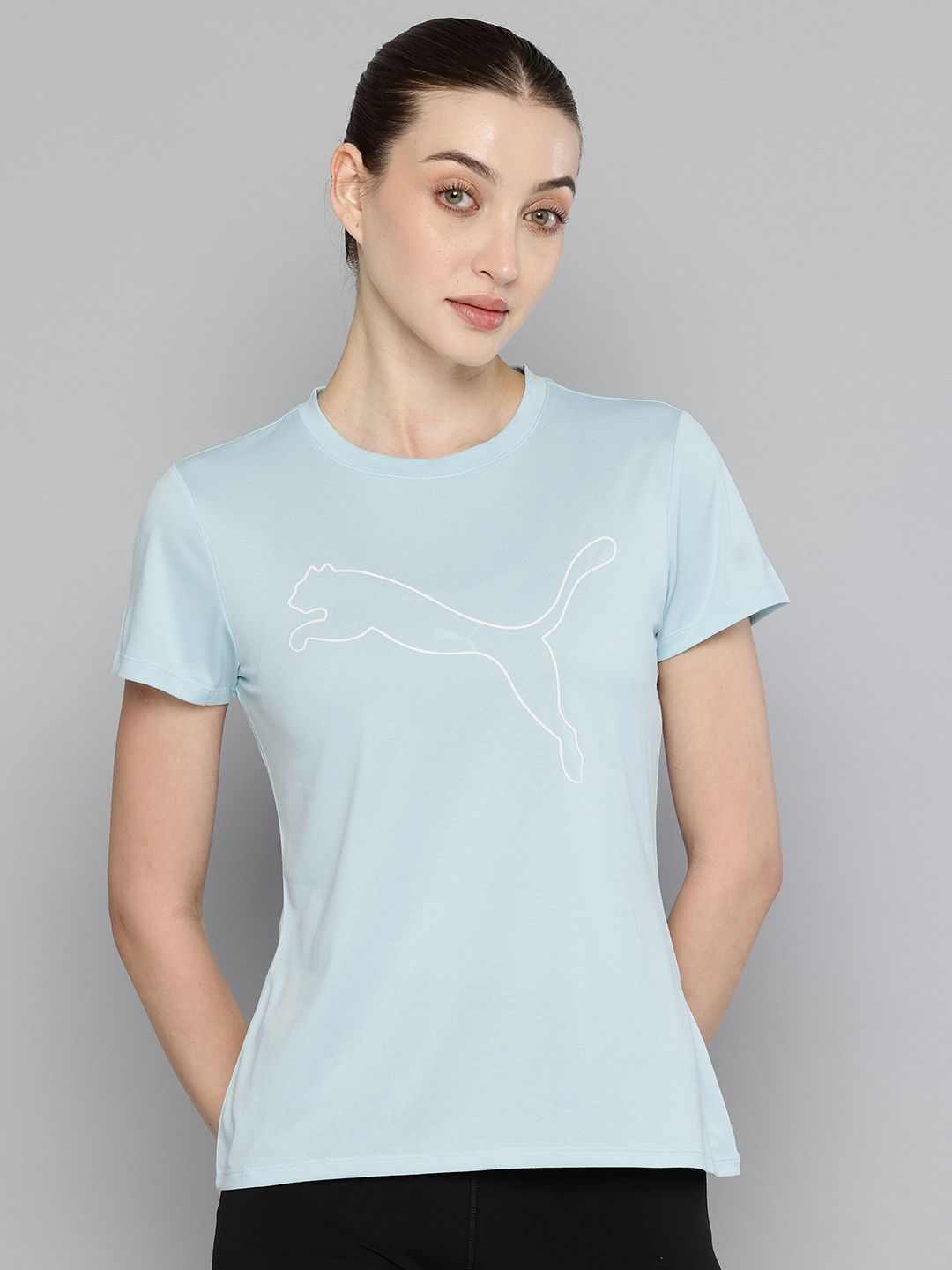 Puma Train All Day Logo Graphic Printed dryCELL T-shirt-picture-50