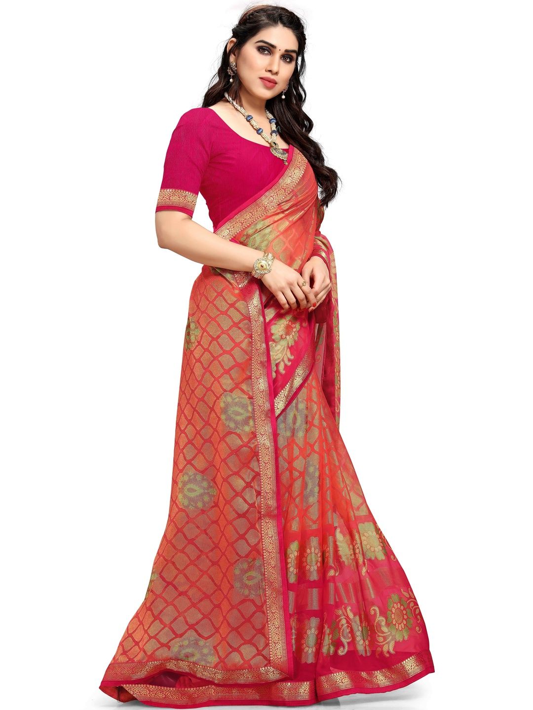 Sangria Woven Design Saree With Unstitched Blouse-image-35