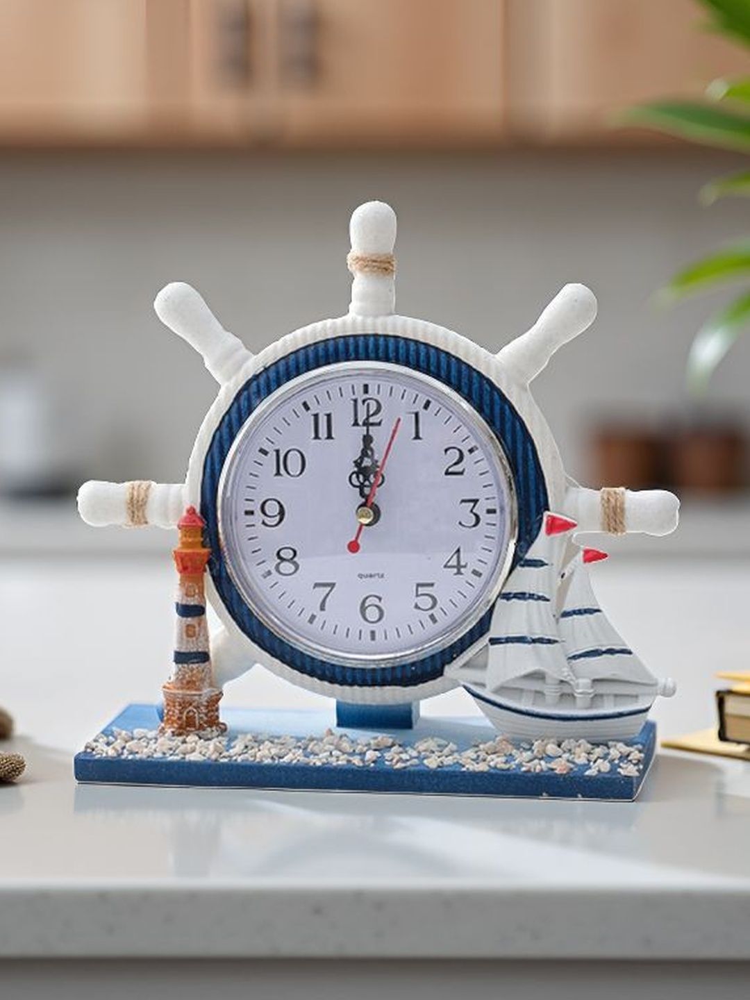 Spiaty White & Blue Vintage Table Clock-picture-14