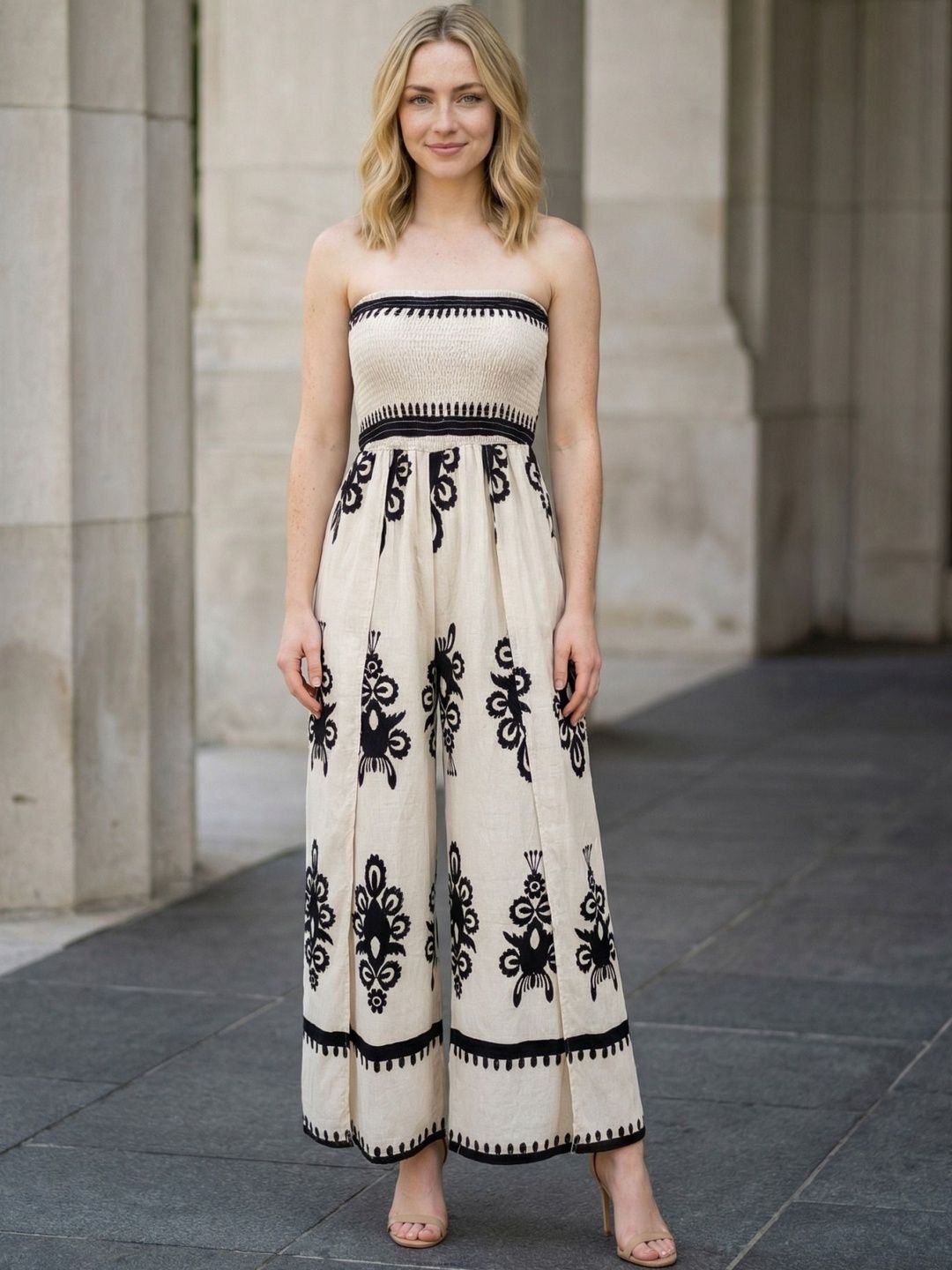 Zucchini Strapless Printed Basic Jumpsuit-picture-11