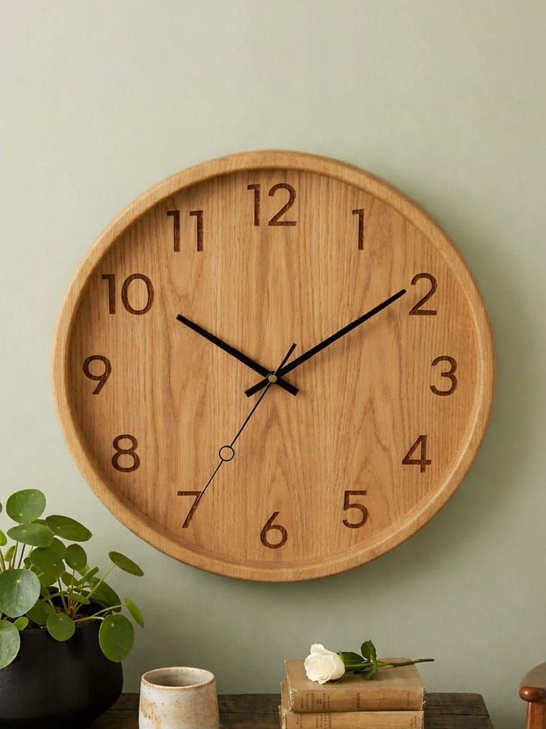 KRISHNA ART TOUCH Brown & Black Sheesham Wood Decorative Wall Clock-image-2