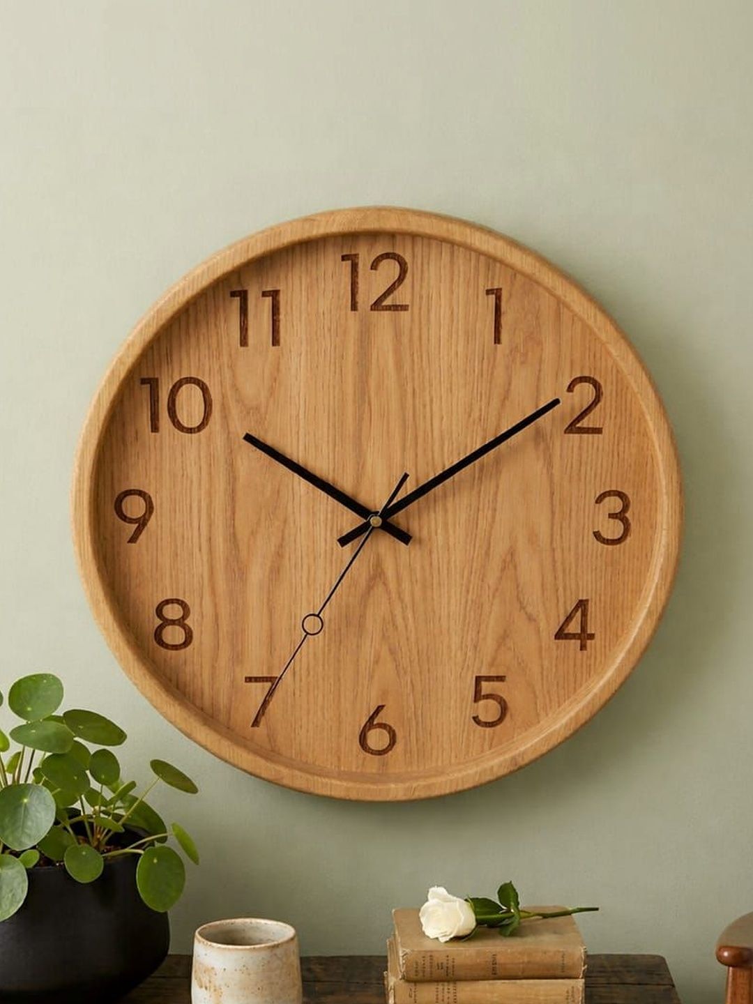 KRISHNA ART TOUCH Brown & Black Sheesham Wood Extra Large Designer Wall Clock-image-15