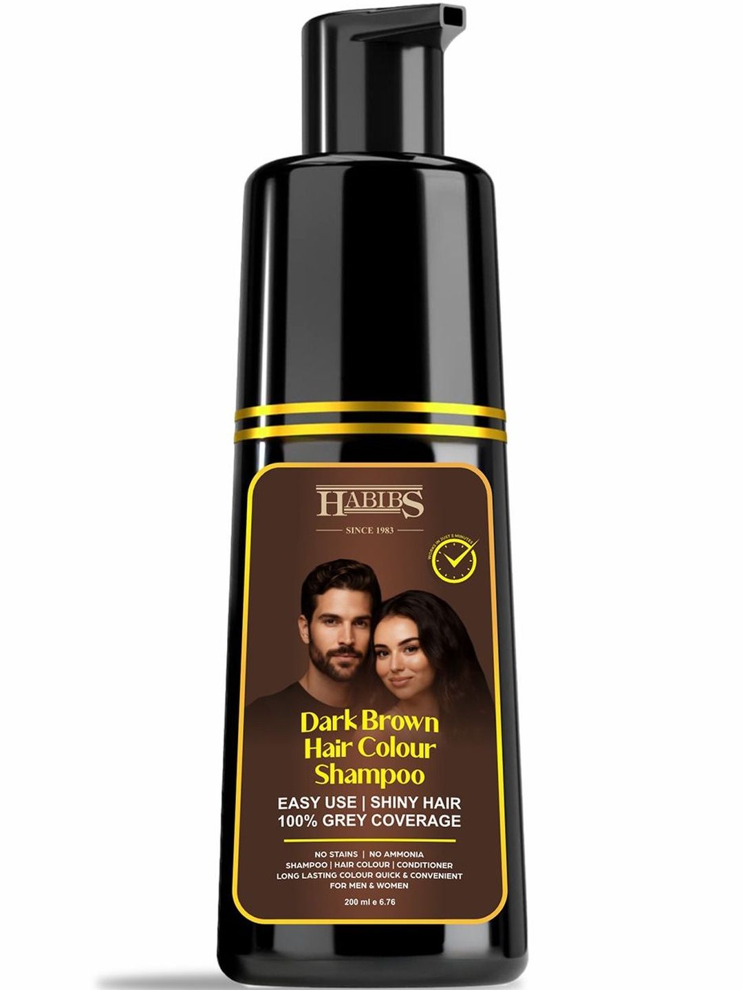 HABIBS Hair Colour Shampoo - 200 ml - Dark Brown-image-14