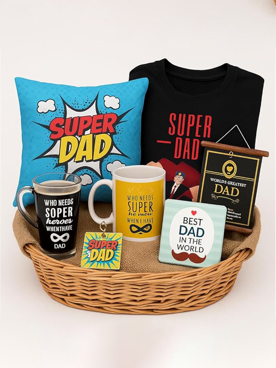THEYAYACAFE Set Of 9 Super Dad Gift Hamper With Cushion Mug T-Shirt Combo-picture-14