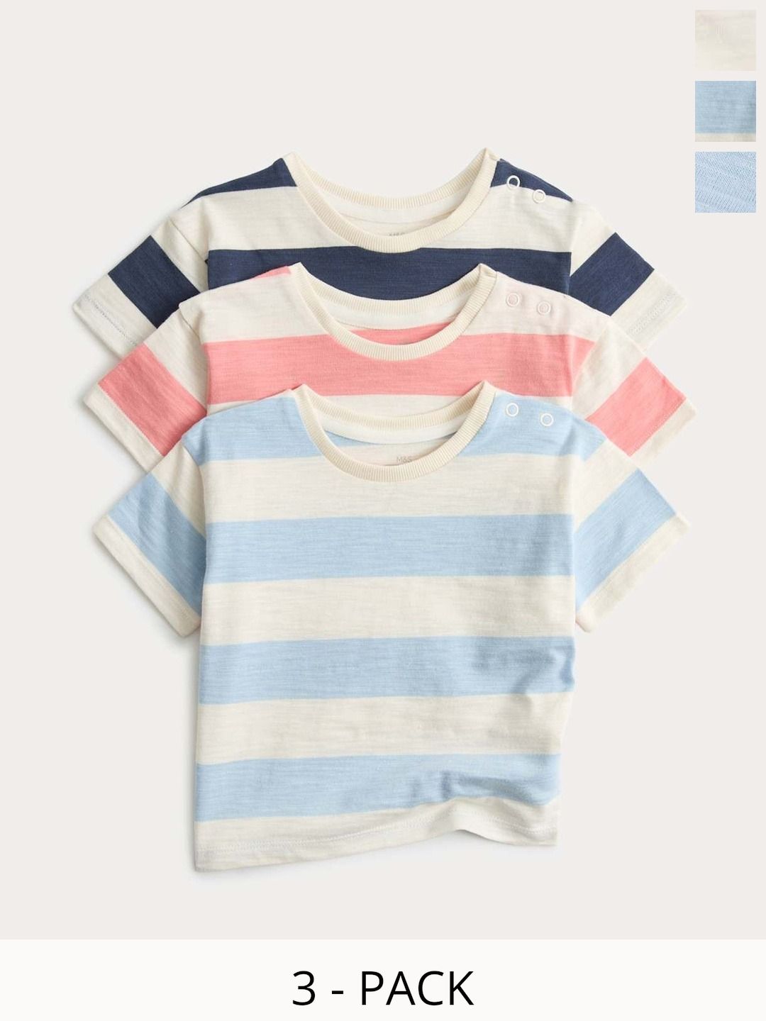 Marks & Spencer Boys 3 Pack Stripe Short Sleeve Tops-picture-33