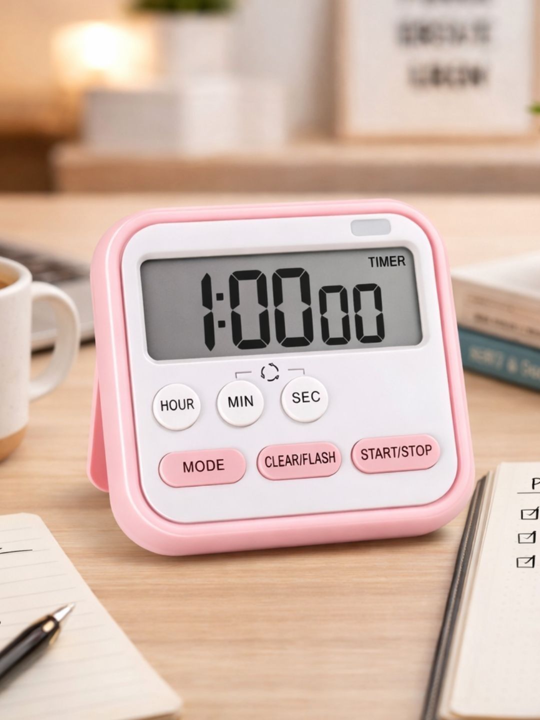 Myntra Elegant Homes Pink Table Clock-picture-18