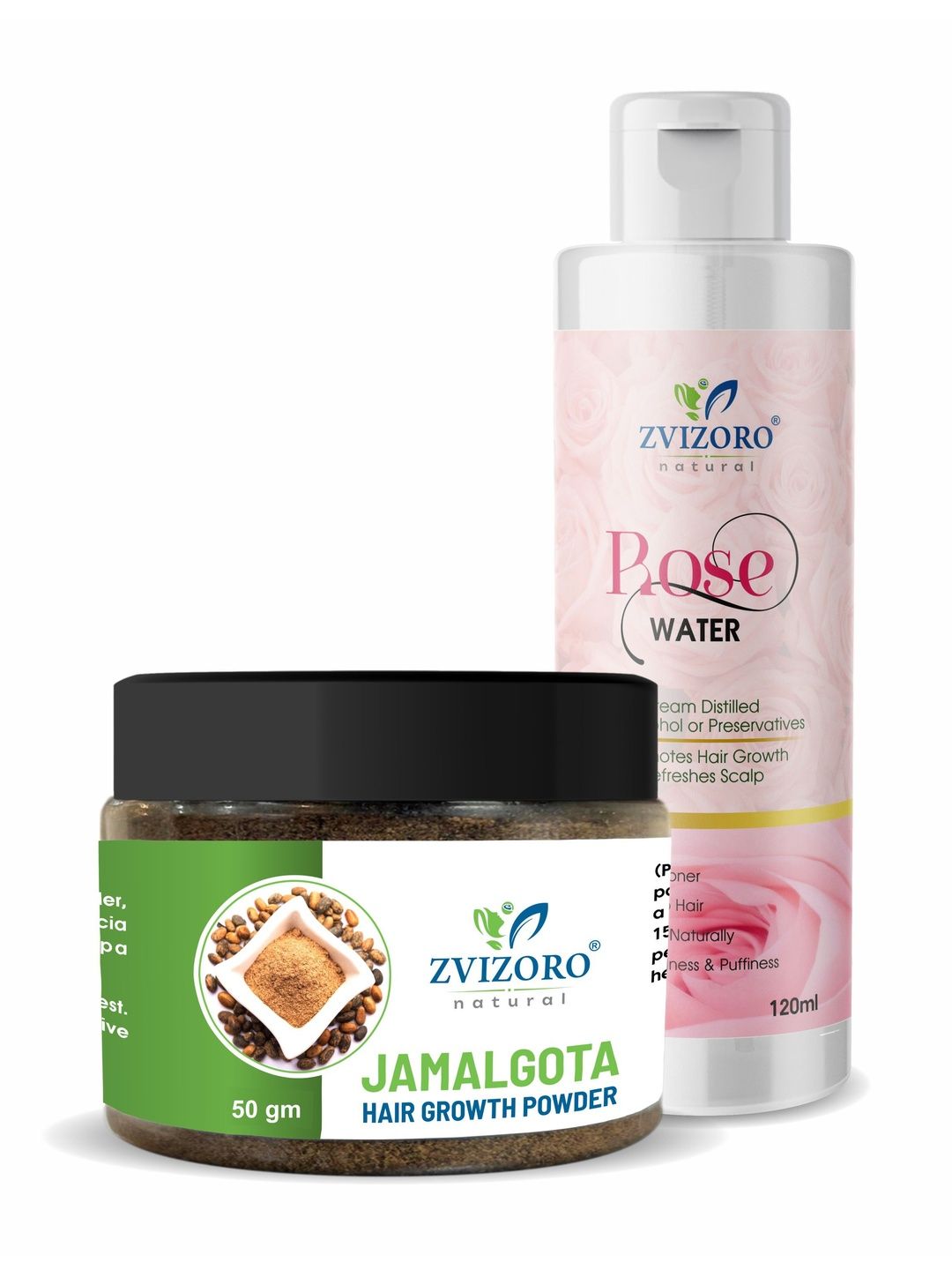 ZVIZORO Set Of 2 Rose Water- 120 ml & Hair Growth Powder- 50 g-picture-32