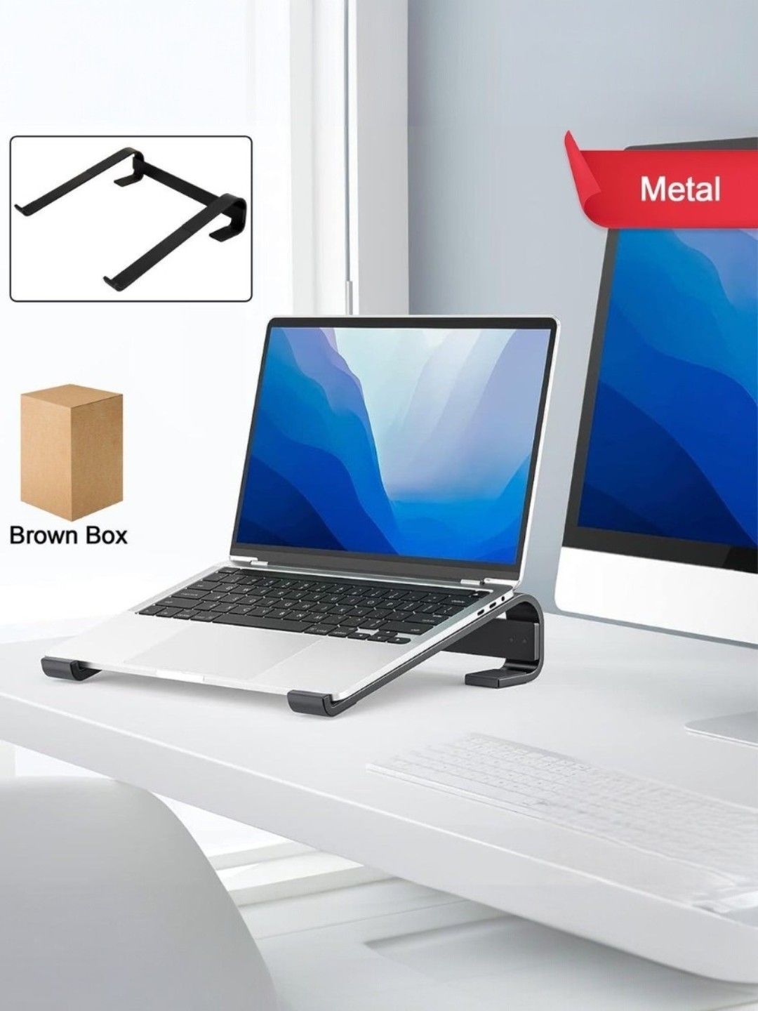 DeoDap Black Metal Laptop Stand-picture-23