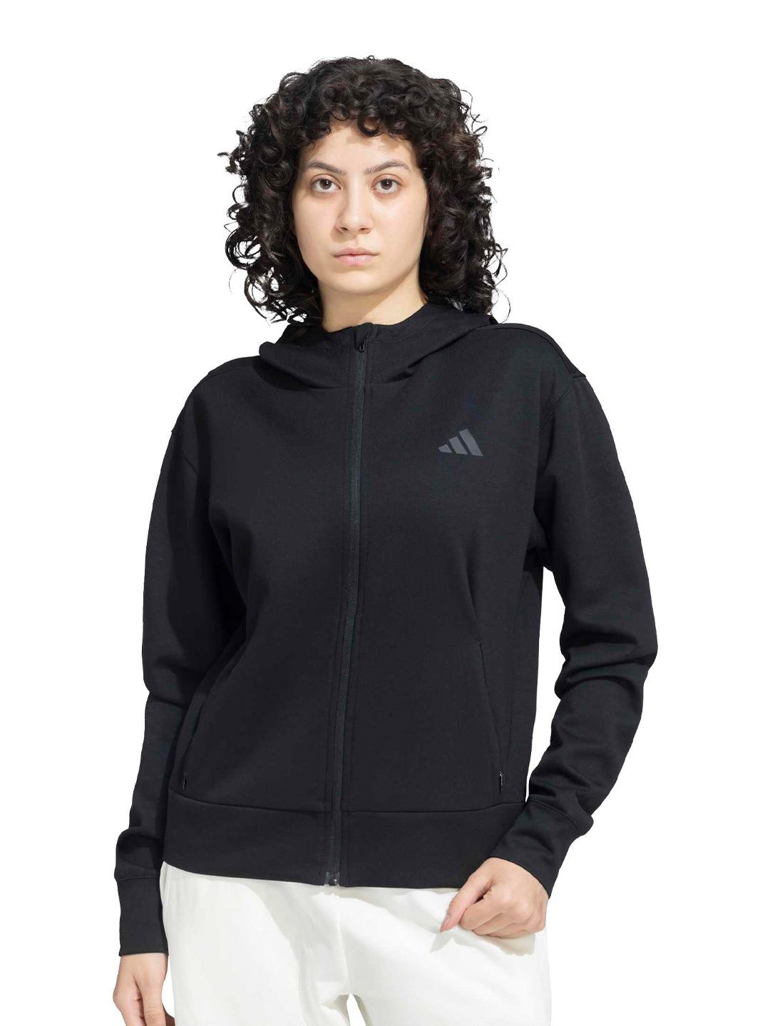 ADIDAS D4T FZ Women Long Sleeve Hooded Sweatshirt-image-1