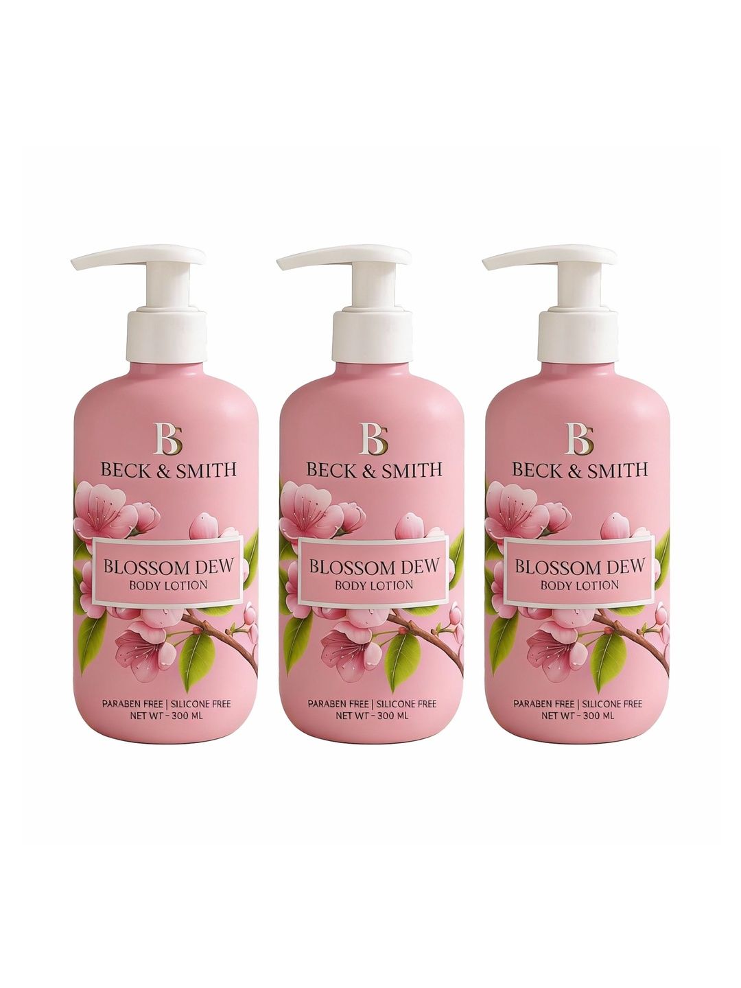 BECK AND SMITH Set Of 3 Blossom Dew Moisturizer Body Lotion- 300 ml Each-image-12