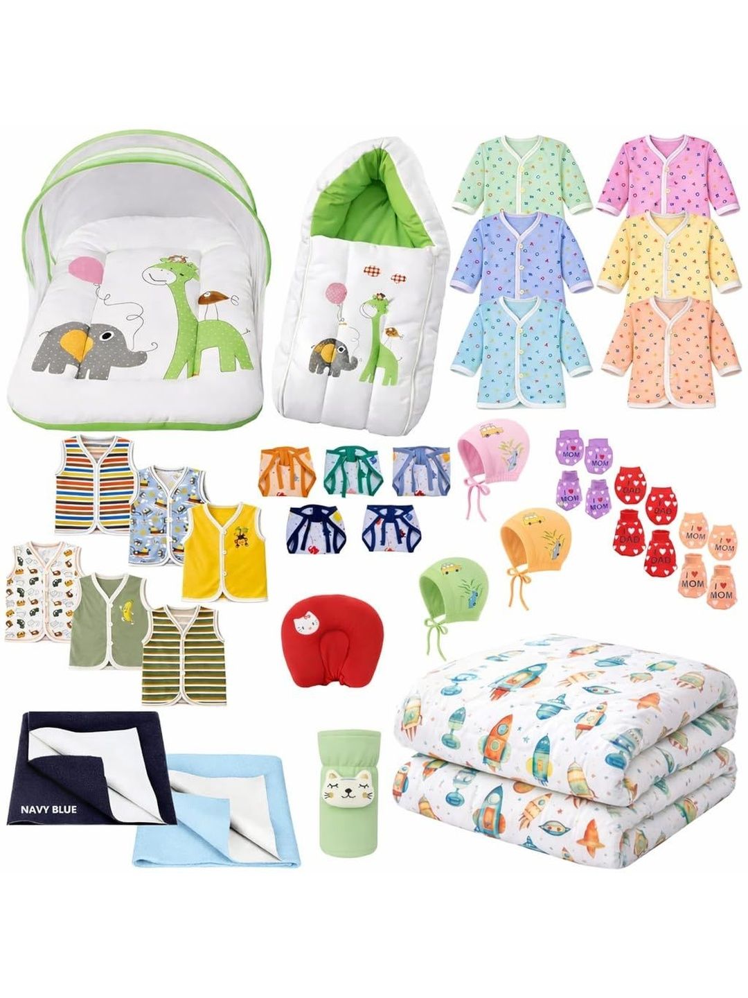 Toddylon Infants Set Of 33 Pure Cotton Baby Apparel Gift Set-picture-27