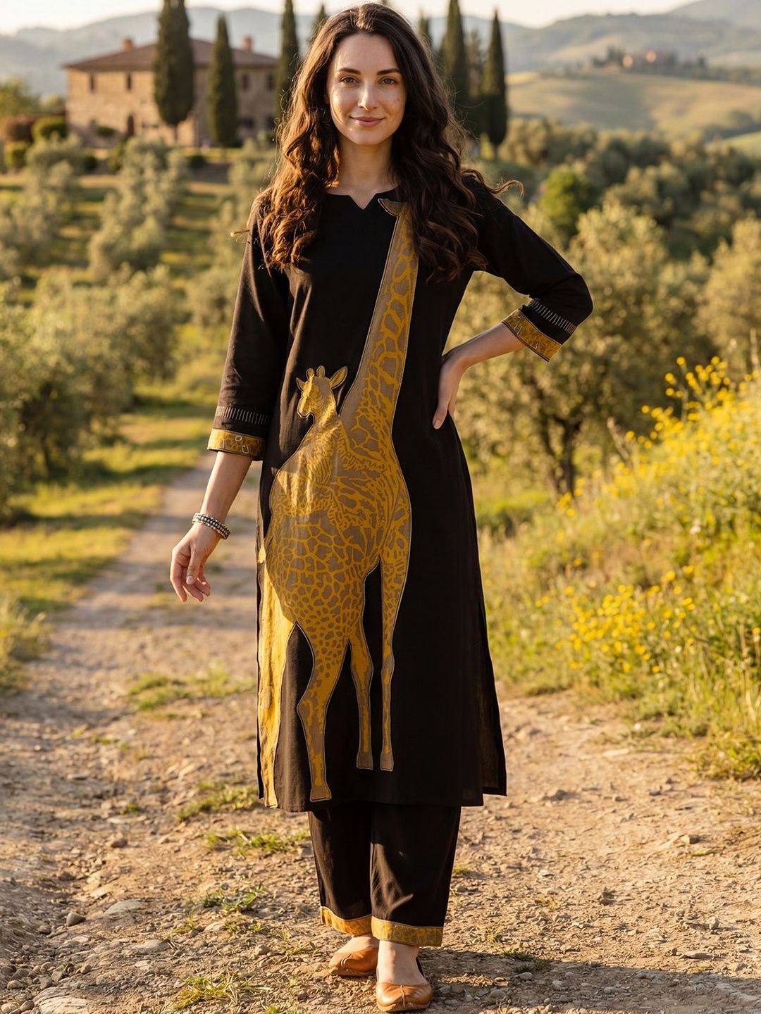 Indo Era Women Animal Printed Regular Kurta with Palazzos-picture-14