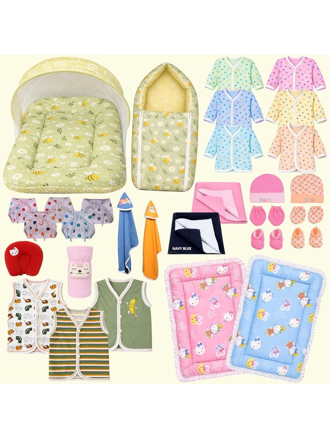Toddylon Infants Set Of 30 Pure Cotton Baby Apparel Gift Set-picture-52