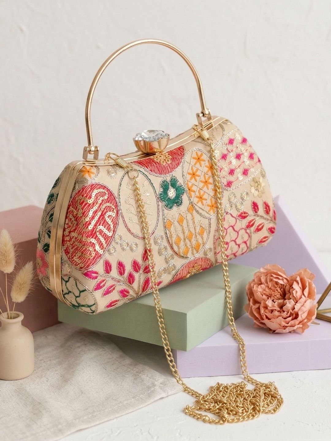 OSTY Embroidered Box Clutch-picture-34