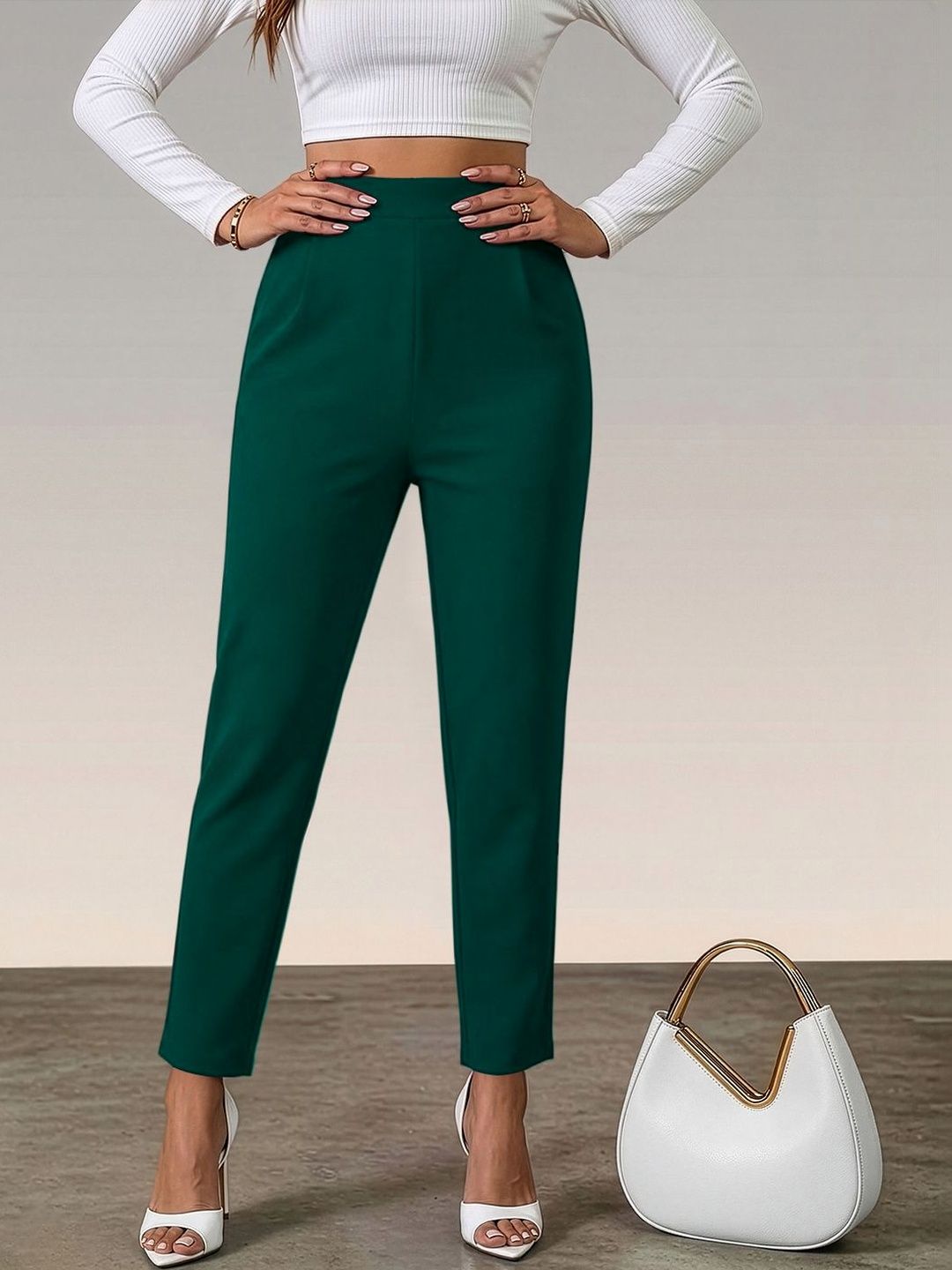 Maheshvi Women Straight Fit High-Rise Trousers-image-45