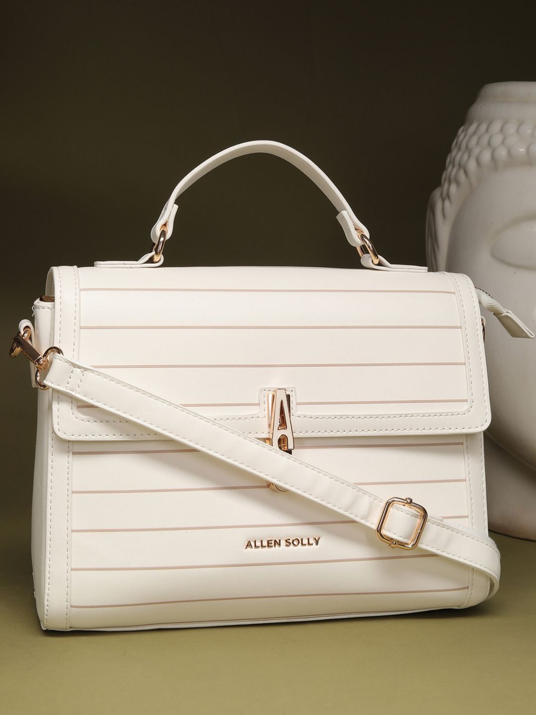 Allen Solly Woman Striped PU Sling Bag-picture-42