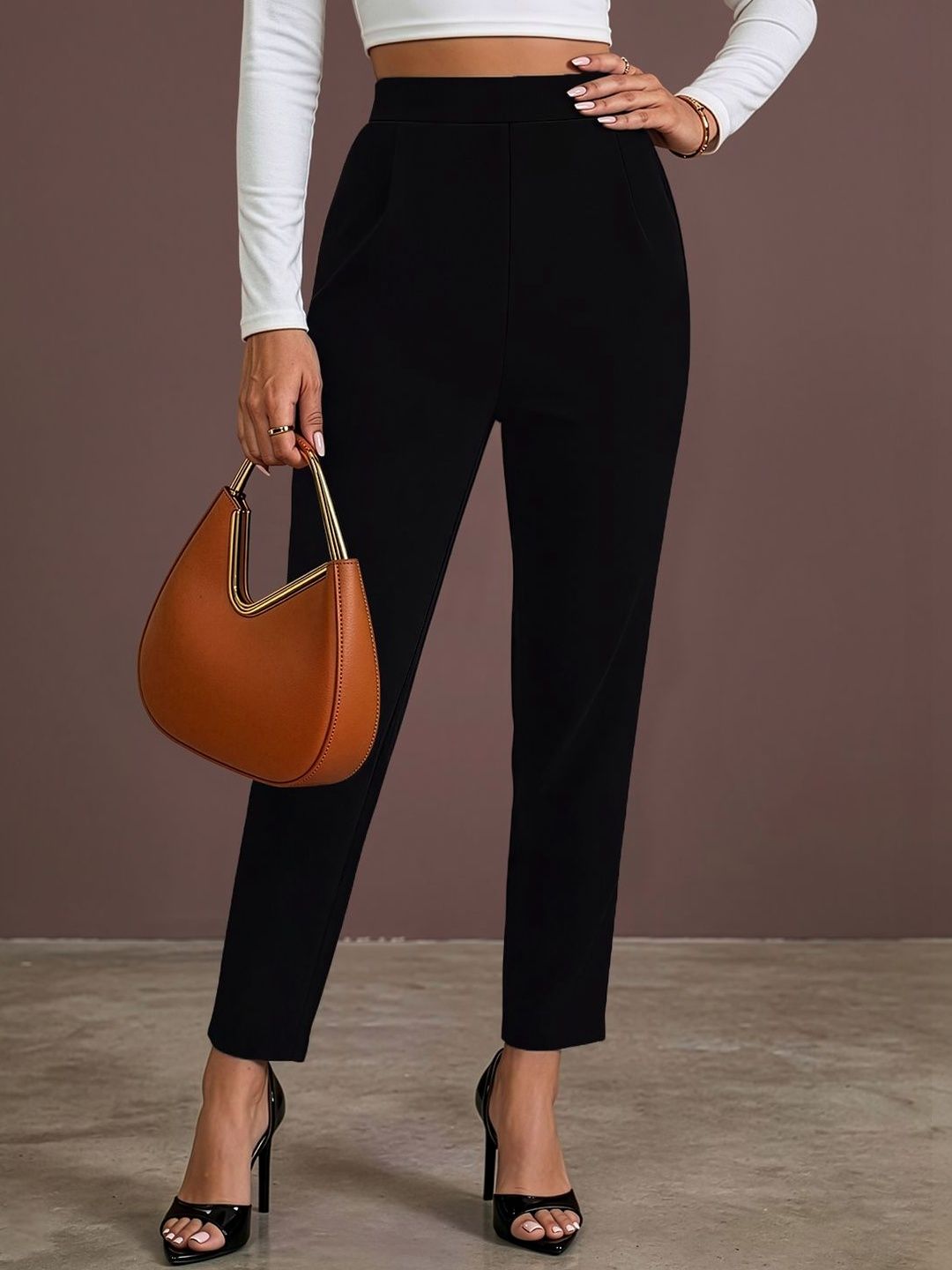 Maheshvi Women Straight Fit High-Rise Trousers-image-49