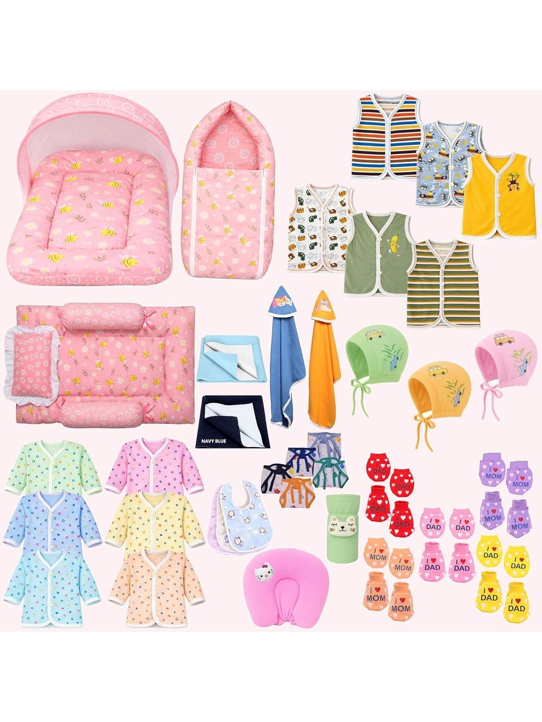 Toddylon Infants Set Of 42 Pure Cotton Baby Apparel Gift Set-picture-34