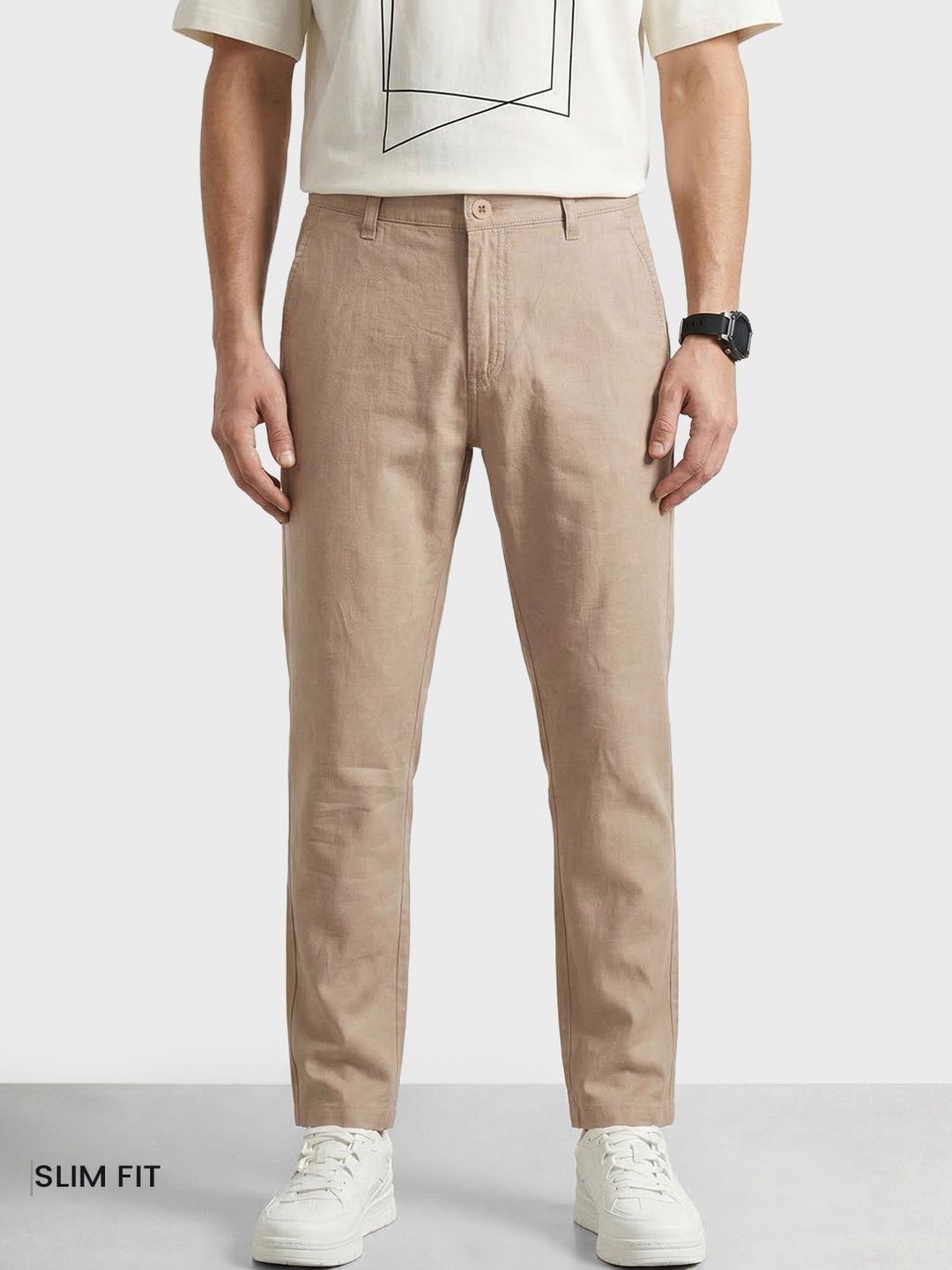 The Indian Garage Co Men Slim Fit Chinos Trousers-picture-36