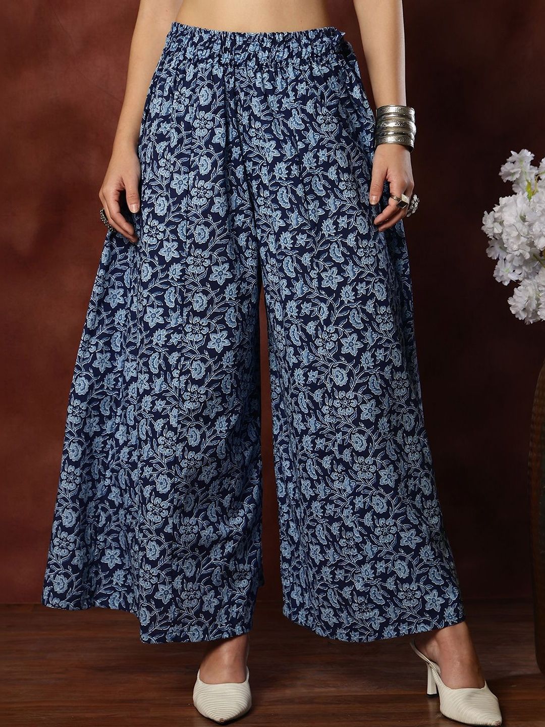 TAG 7 Women Floral Printed Flared Ethnic Palazzos-picture-22