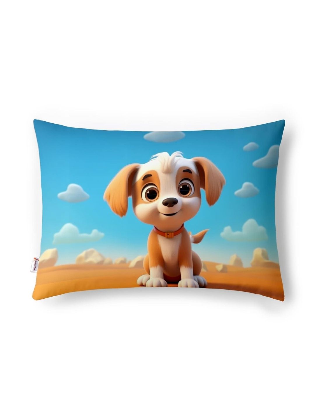 knots of love Orange Fibre Filled Faux Velvet Ultra Soft Baby Pillow-image-49