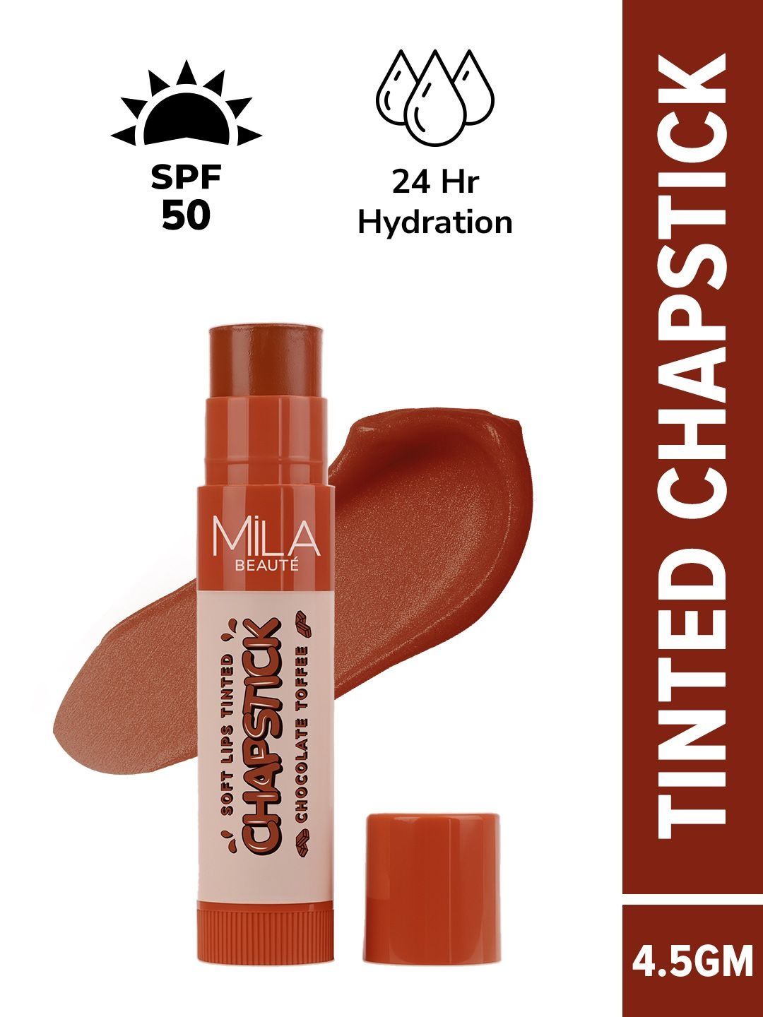 MILA BEAUTE MILA BEAUTE Soft Lips Tinted Chapstick With SPF 50+ - 4.5 g Chocolate Toffee