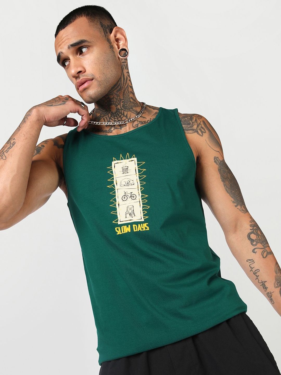 Bewakoof Printed Cotton Undershirt-image-0